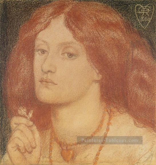 Regina Cordium ou La Reine des Cœurs préraphaélite Fraternité Dante Gabriel Rossetti Peintures à l'huile